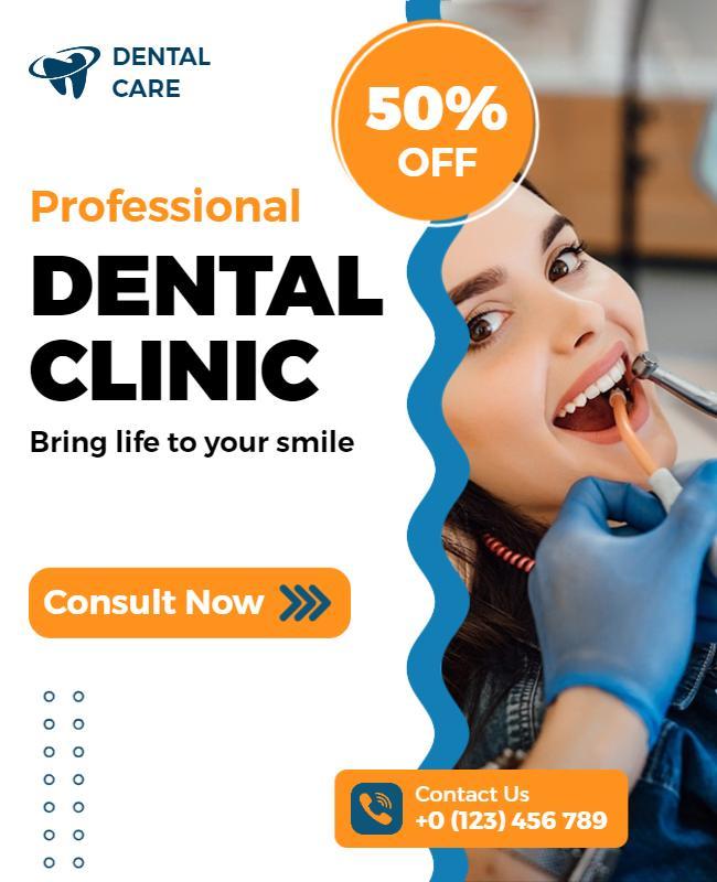 Professional Dental Clinic Promotion Flyer Template