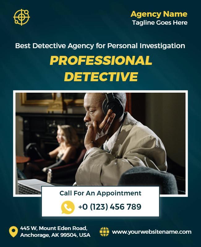 Professional Detective Services Promotional Flyer Template