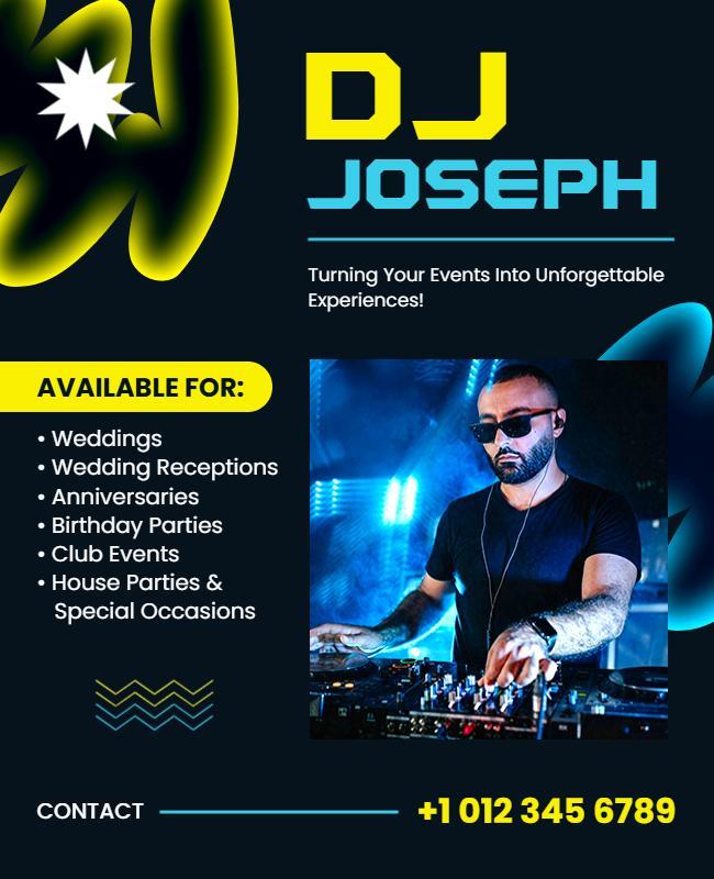 Professional DJ Services for Events Flyer Template