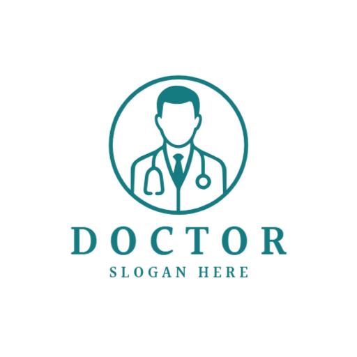 Professional Doctor Illustration with Medical Symbol Logo Template
