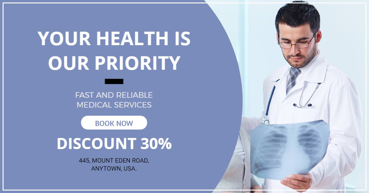 Professional Doctor Offering Reliable Medical Services Banner Template