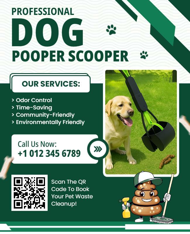 Professional Dog Pooper Scooper Flyer Template