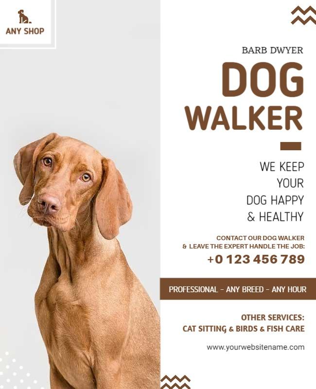 Professional Dog Walking and Pet Care Services Flyer Template