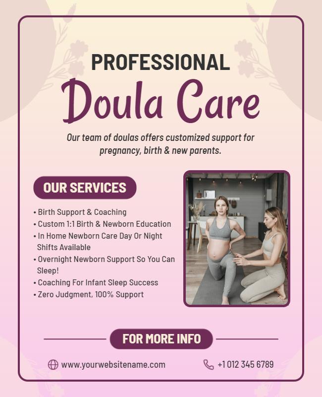 Professional Doula Care Services Flyer Template