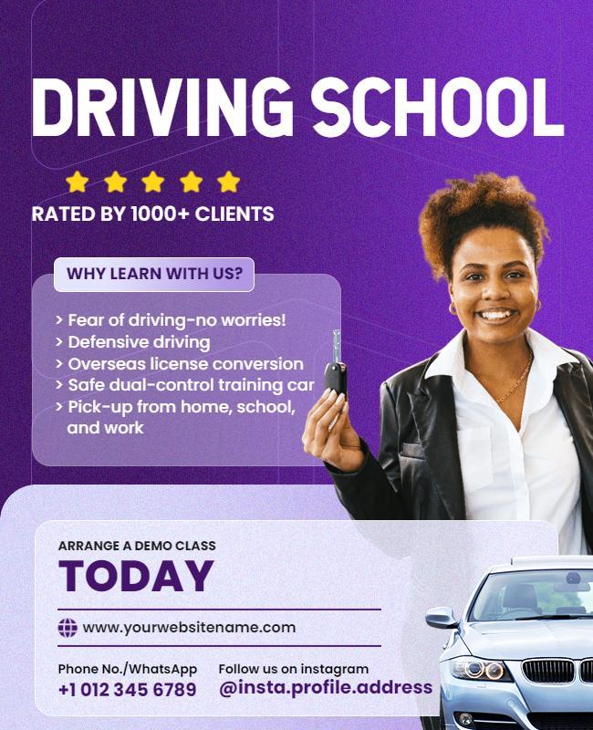 Professional Driving School Promotion Flyer Template