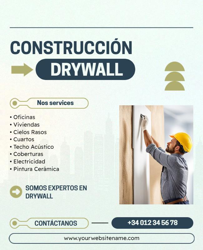 Professional Drywall Construction Service Flyer Template