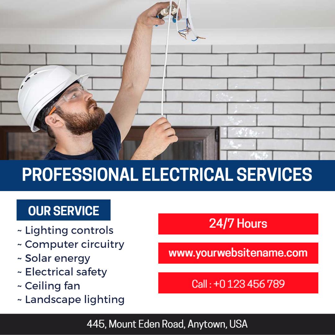 Professional Electrical Services for Home and Business Ad Template