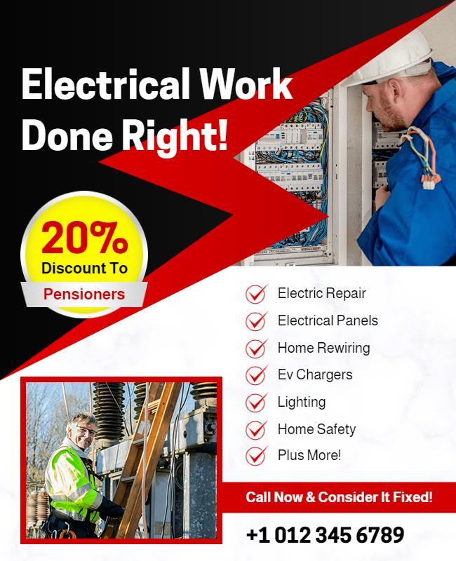 Professional Electrical Services Promotion Flyer Template