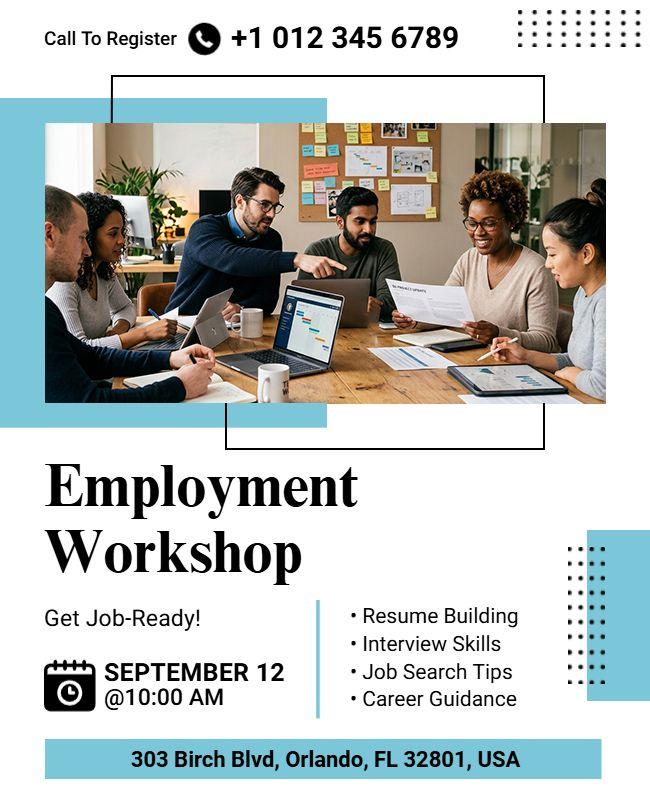 Professional Employment Workshop Flyer Template