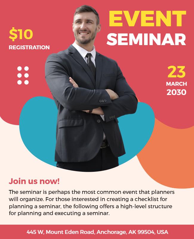 Professional Event Seminar Promotion Flyer Template