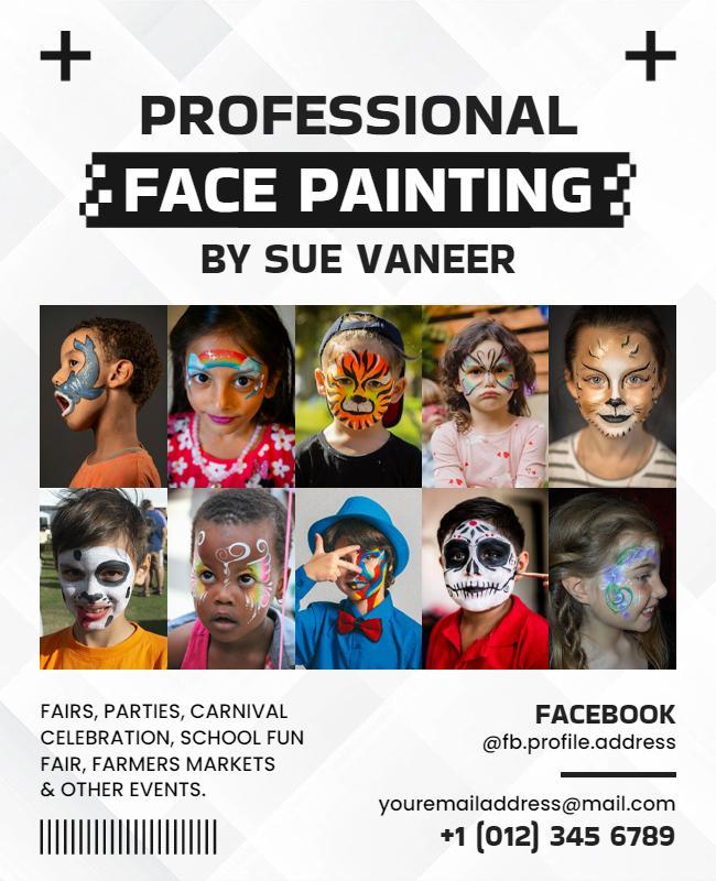 Professional Face Painting Services Flyer Template