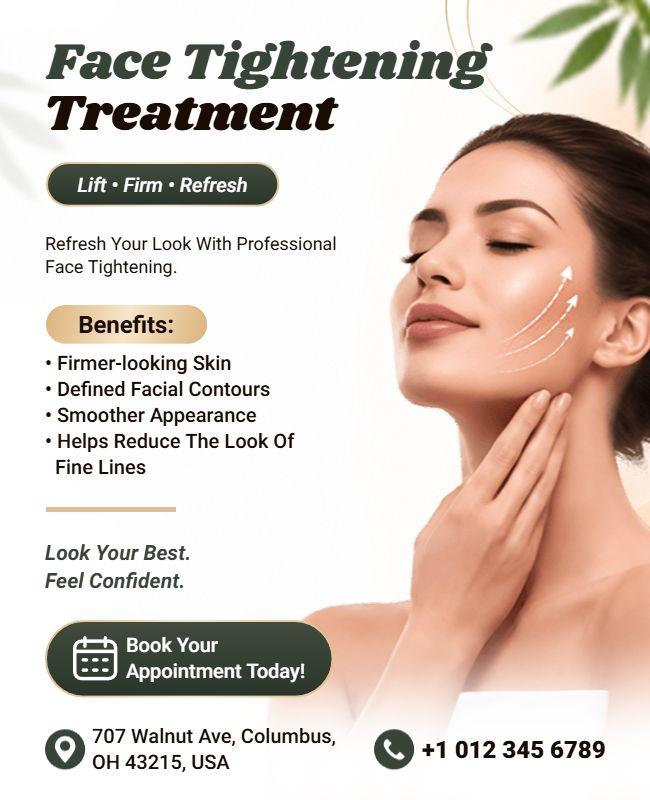Professional Face Tightening Treatment Flyer Template