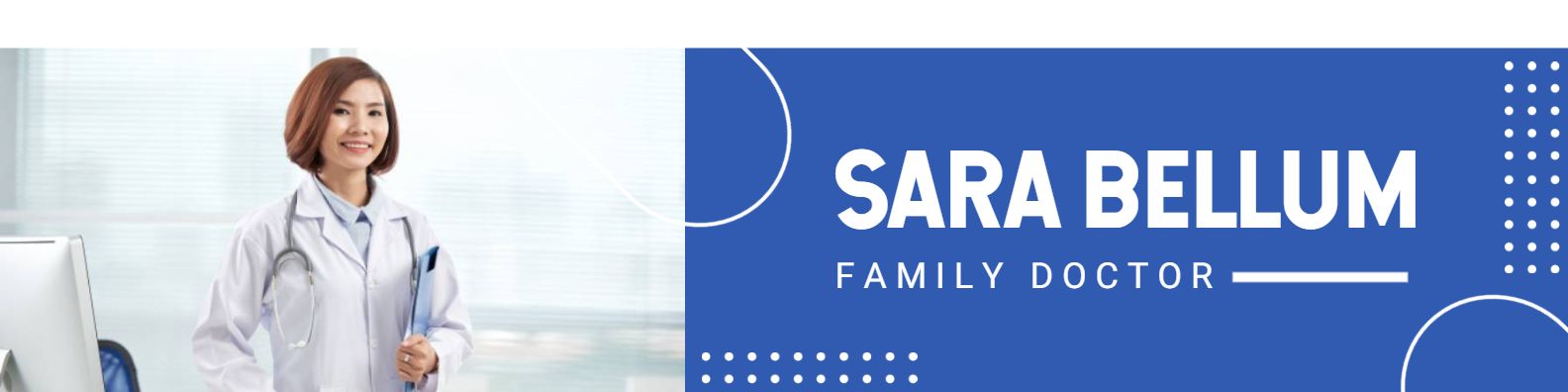 Professional Family Doctor with Blue Background LinkedIn Banner Template