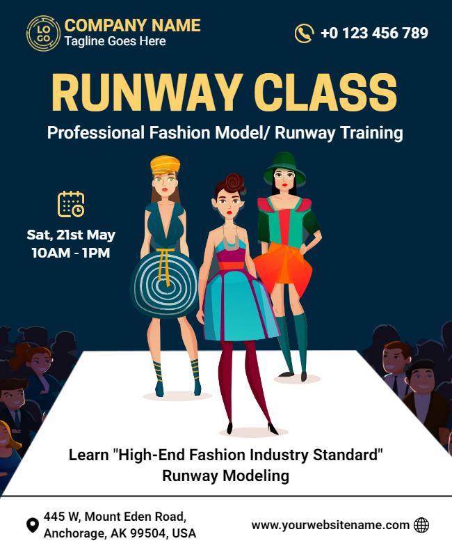 Professional Fashion Model Training Event Flyer Template