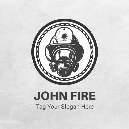 Professional Firefighter Emblem Design Featuring Safety Gear Logo Template