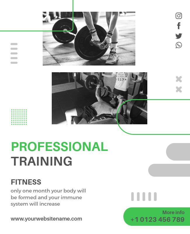 Professional Fitness Training Program Flyer Template