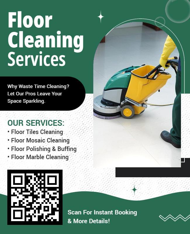 Professional Floor Cleaning Services Promotional Flyer Template