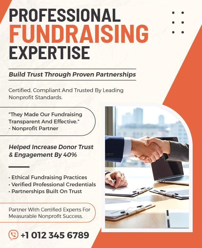Professional Fundraising Expertise Promotional Flyer Template
