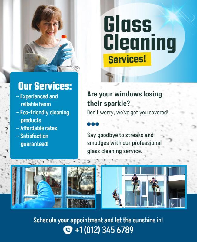 Professional Glass Cleaning Services Flyer Template