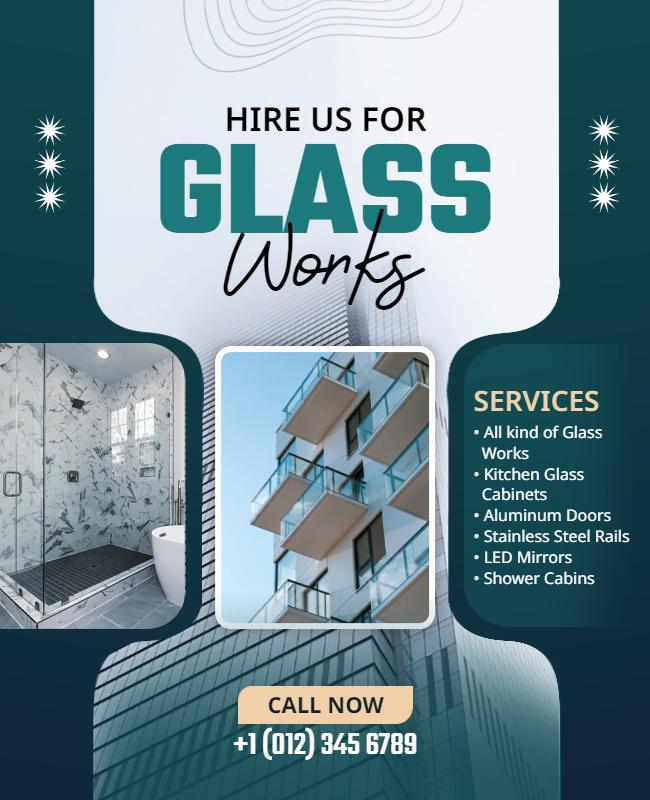 Professional Glass Installation Services Flyer Template