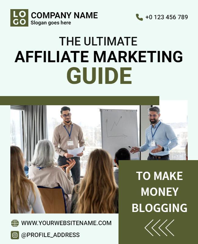 Professional Green Affiliate Marketing Guide Poster Template