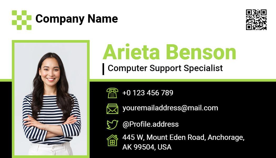 Professional Green Company Logo Modern Visiting Card Template