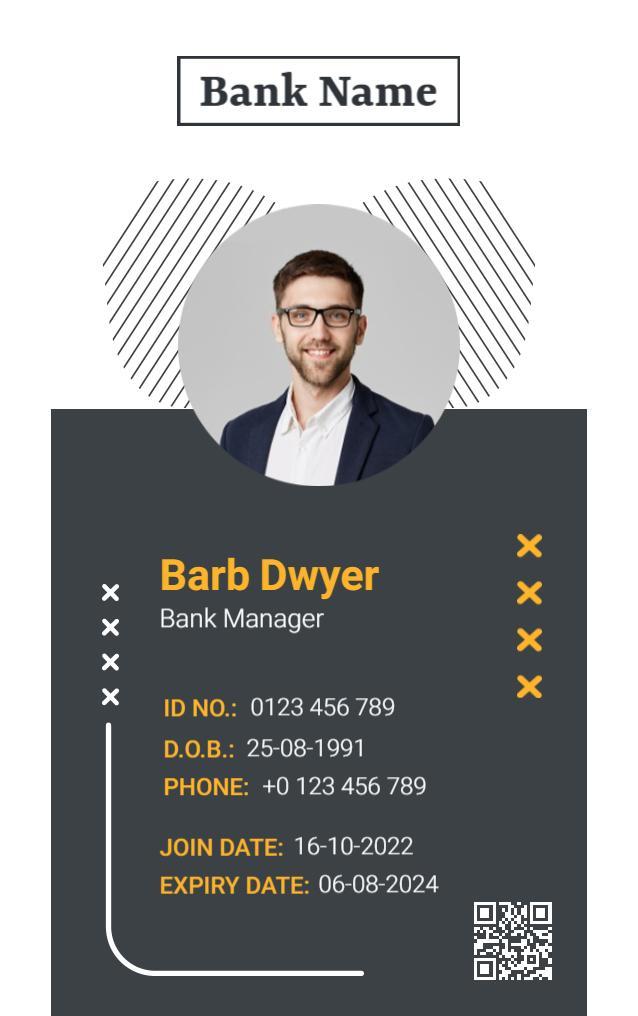 Professional Grey Banking Identity Card Template