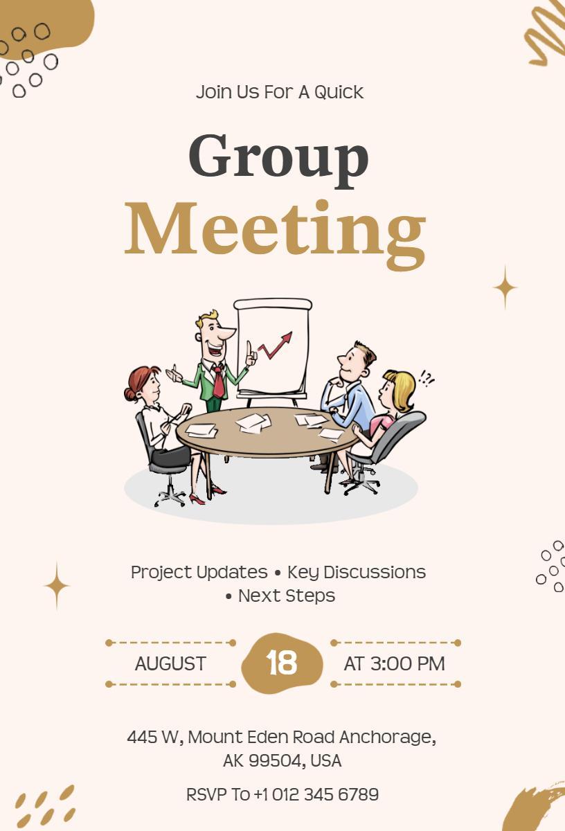 Professional Group Meeting Project Updates Discussion Invitation Template