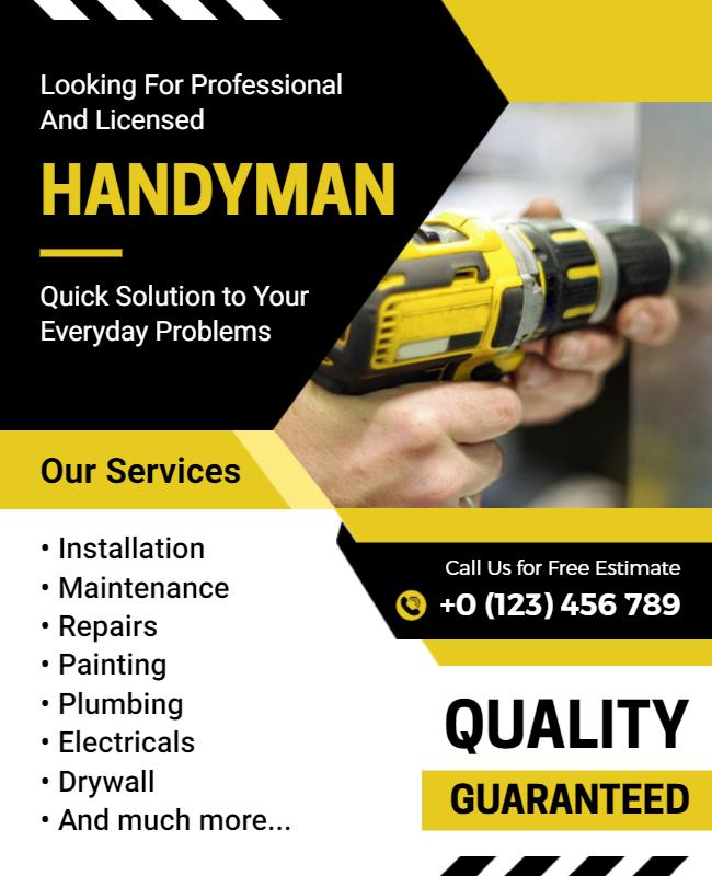 Professional Handyman Services Flyer Template