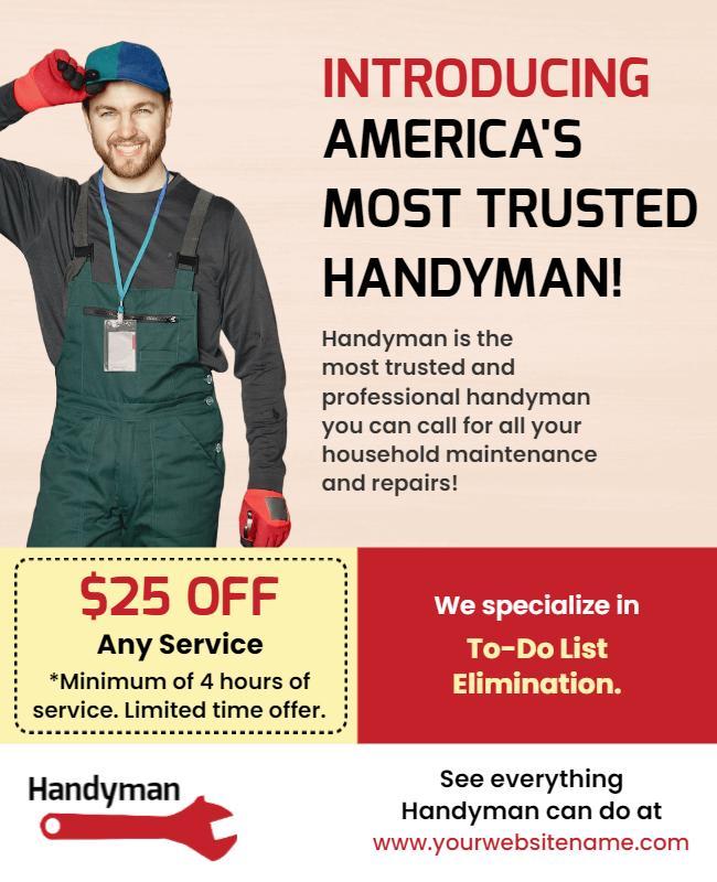 Professional Handyman Services Promotion Flyer Template