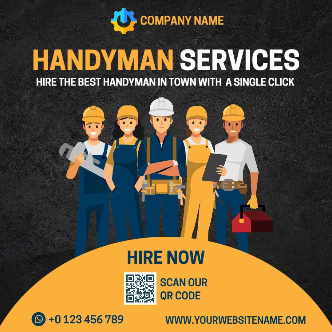 Professional Handyman Services Team Ready to Help Ad Template