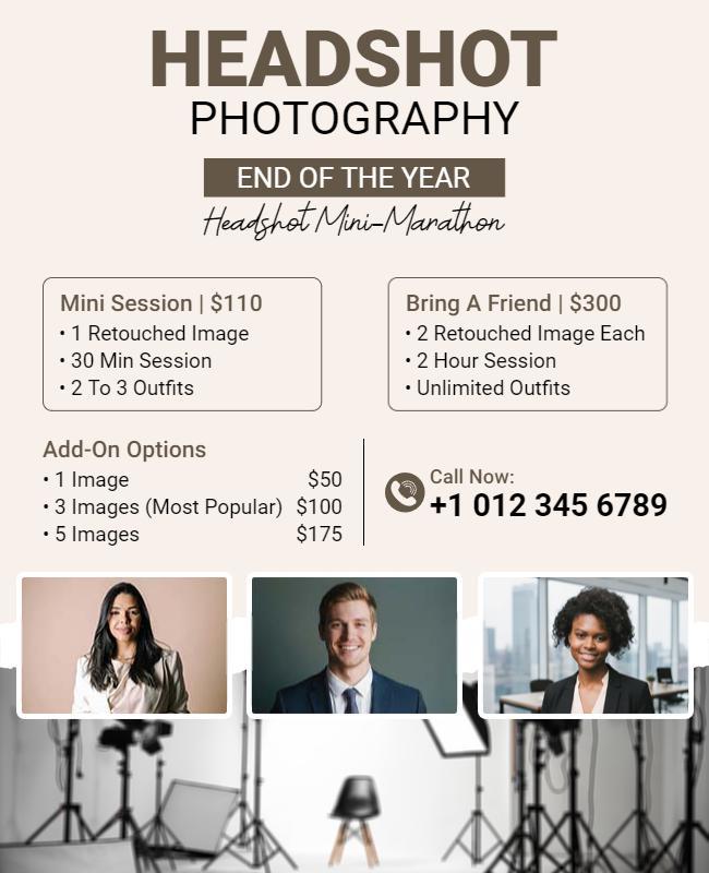 Professional Headshot Photography Promotion Flyer Template