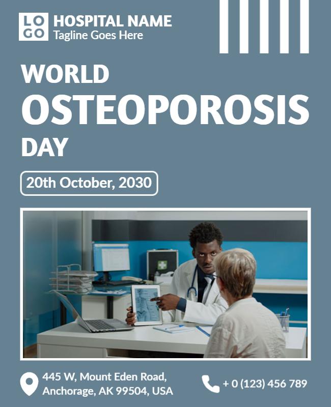Professional Healthcare Awareness World Osteoporosis Day Poster Template