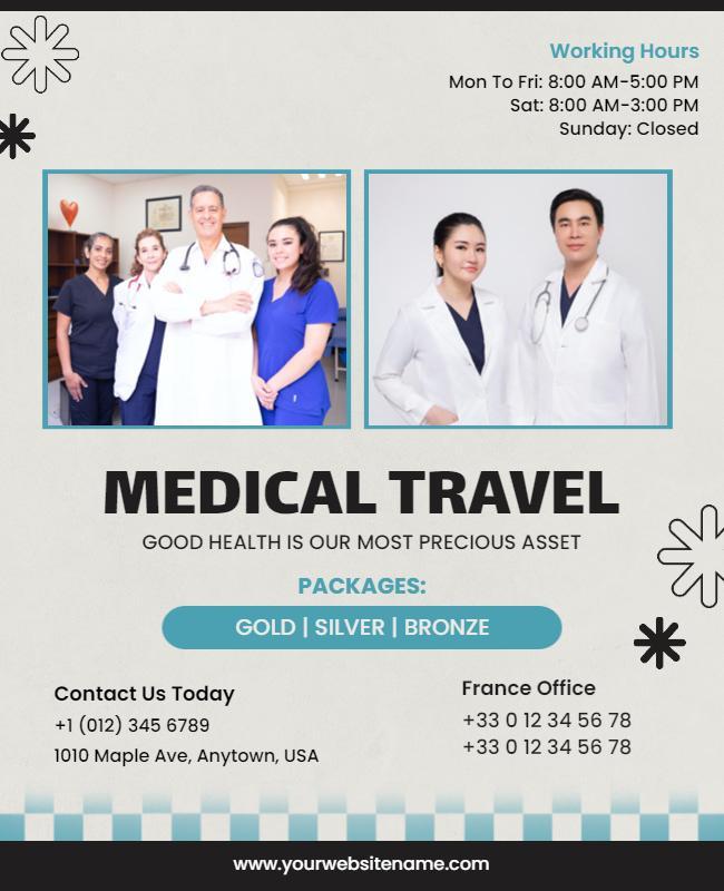 Professional Healthcare Medical Travel Services Poster Template