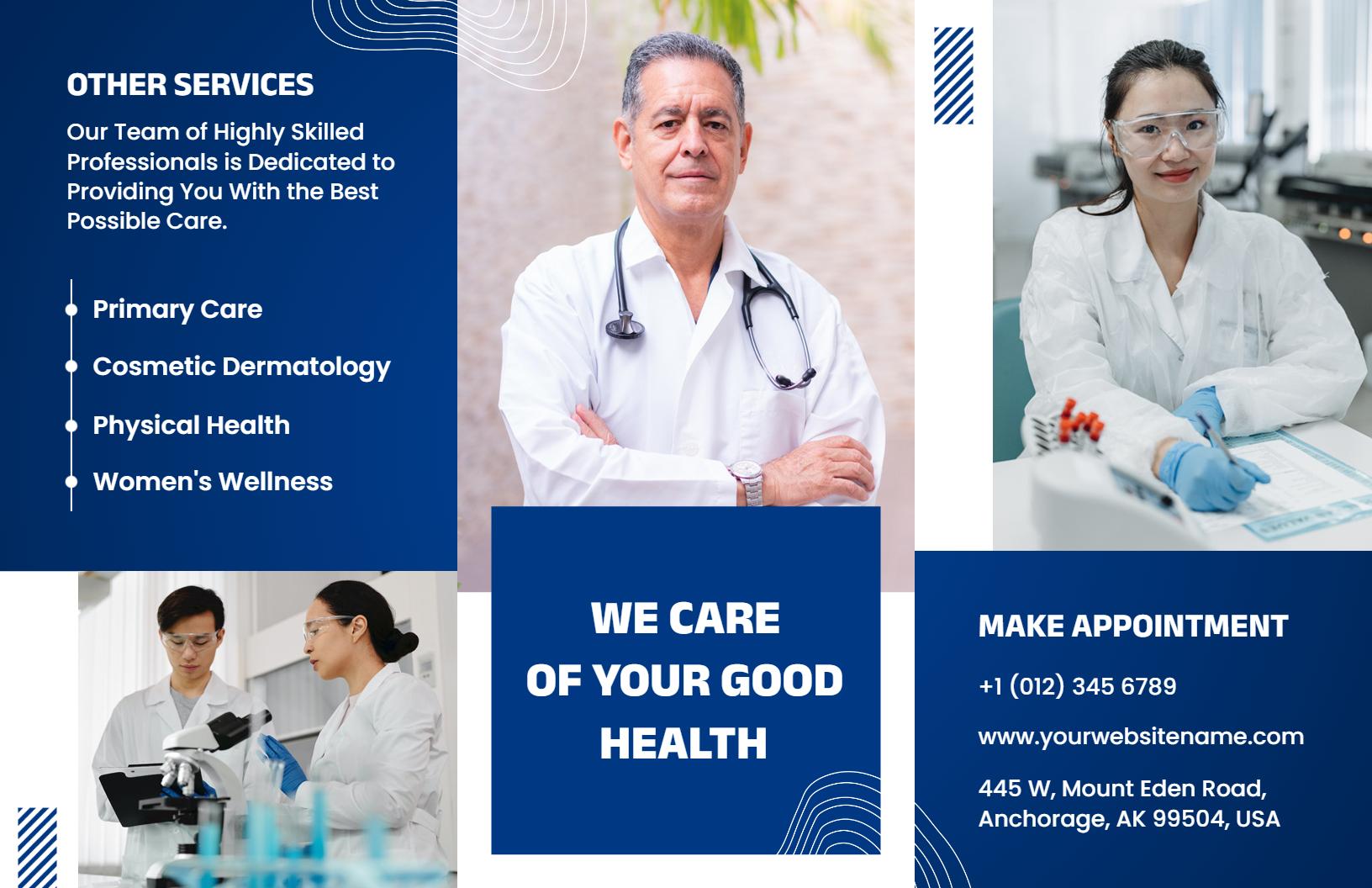 Professional Healthcare Services and Patient Care Brochure Template