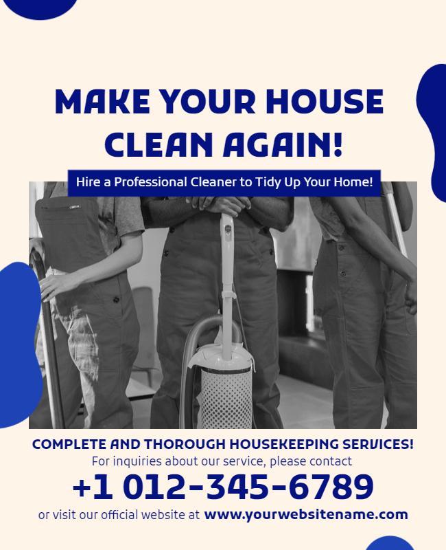 Professional Home Cleaning Service Advertisement Flyer Template