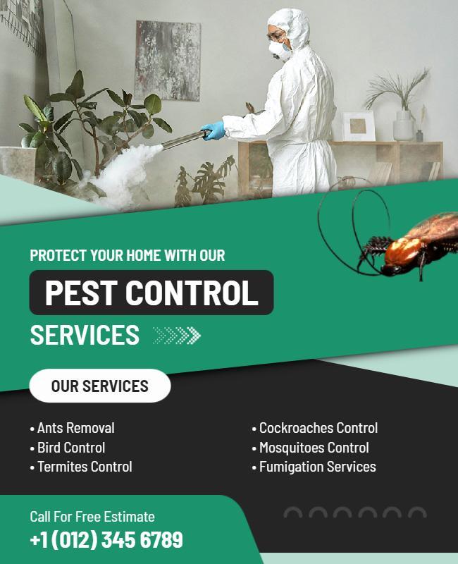 Professional Home Pest Control Services Flyer Template