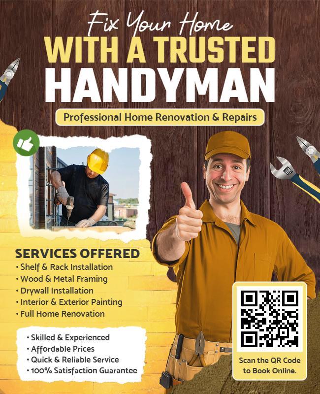 Professional Home Renovation Services Offer Flyer Template