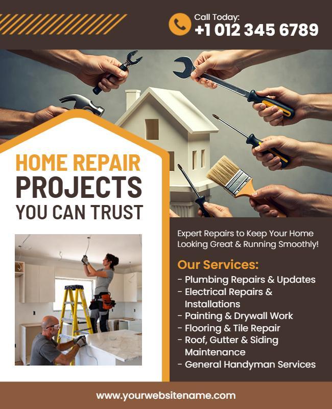 Professional Home Repair Services and Maintenance Flyer Template