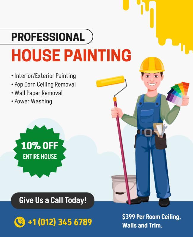 Professional House Painting Services Flyer Template