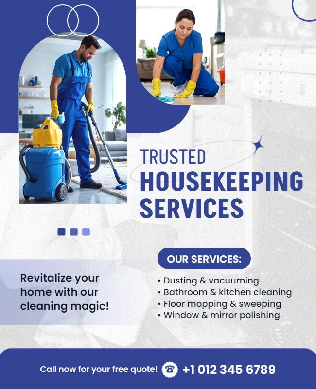 Professional Housekeeping Services Advertisement Flyer Template