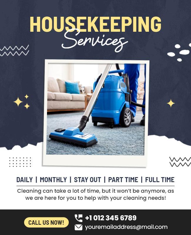 Professional Housekeeping Services Advertising Flyer Template