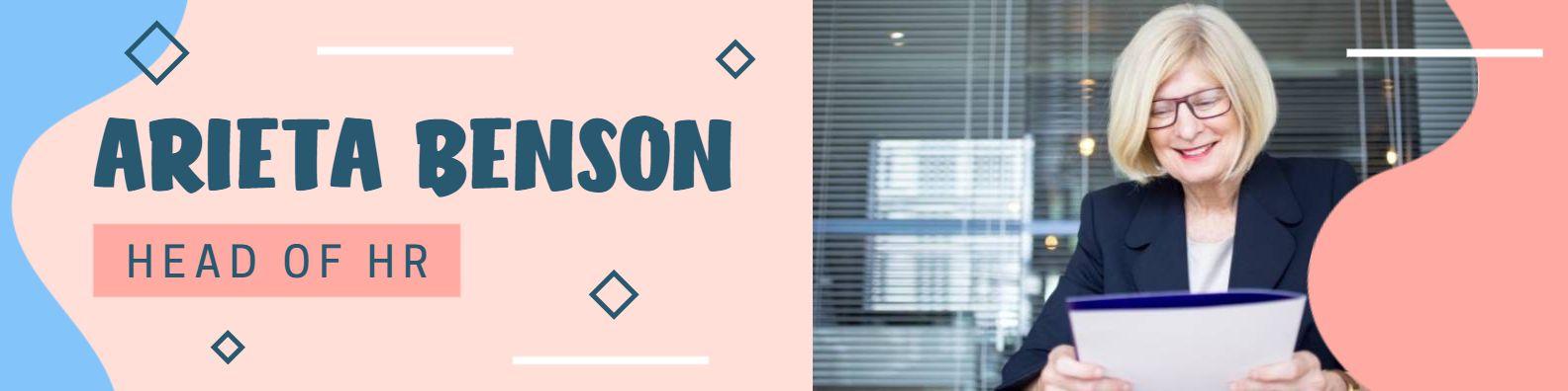 Professional HR Leader with Calm Blue and Pink Theme LinkedIn Banner Template