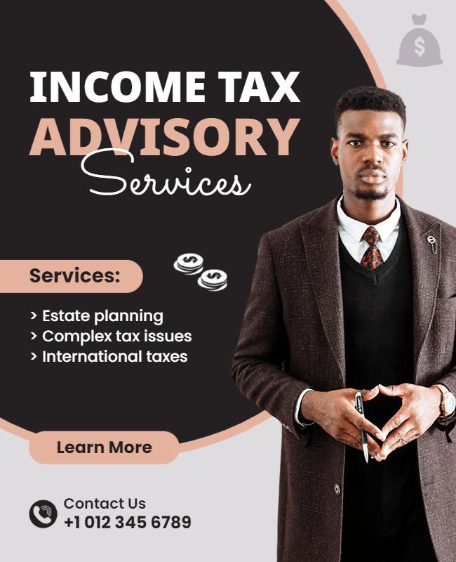 Professional Income Tax Advisory Services Poster Template