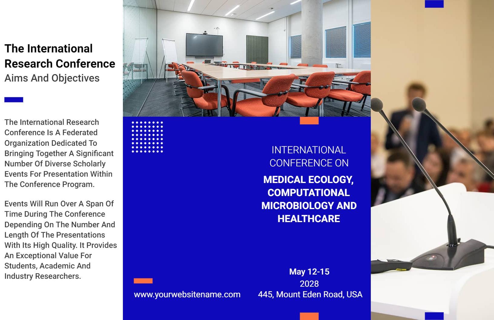 Professional International Research Conference Event Schedule Brochure Template