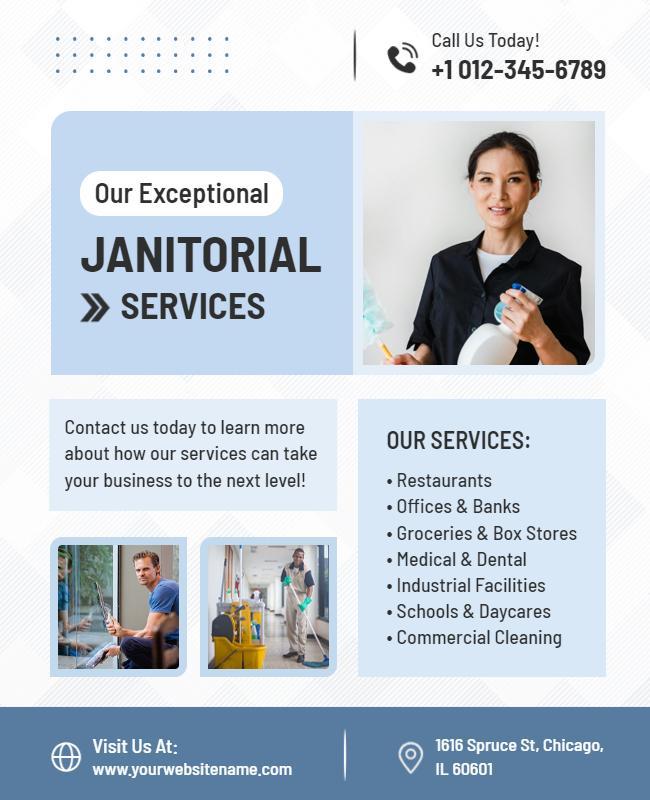 Professional Janitorial Services Promotion Flyer Template