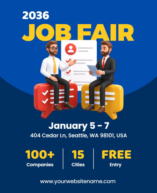 Professional Job Fair Announcement Poster Template