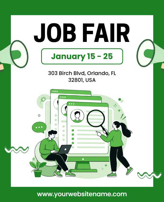 Professional Job Fair Event Poster Template