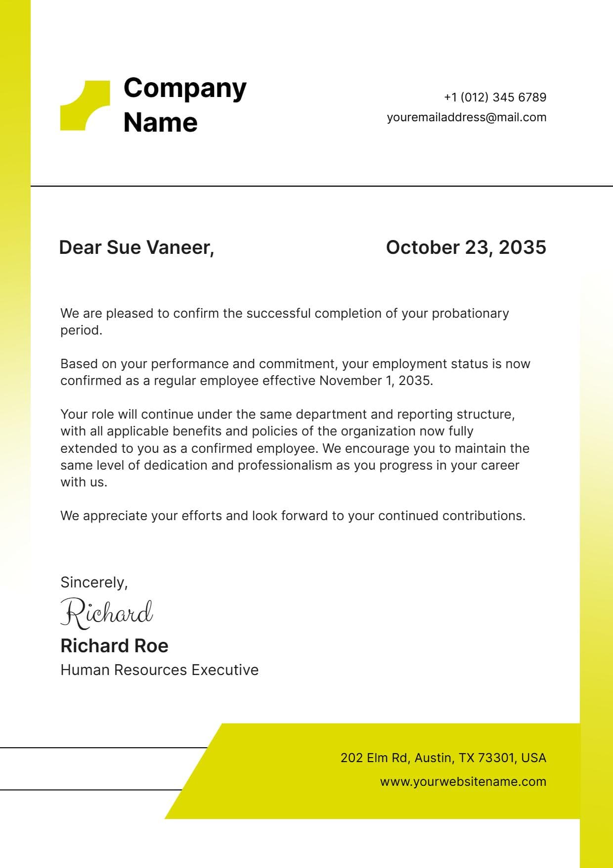 Professional Job Letterhead Template