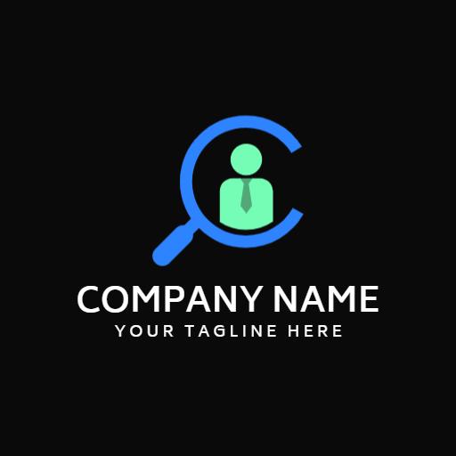 Professional Job Search Icon with Magnifying Glass Logo Template